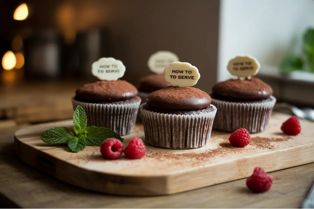 How to Serve Chocolate Ganache Cupcakes
