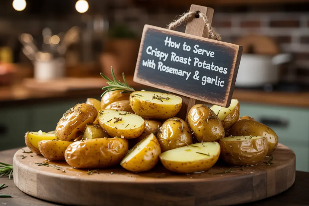 How to Serve Crispy Roast Potatoes with Rosemary & Garlic
