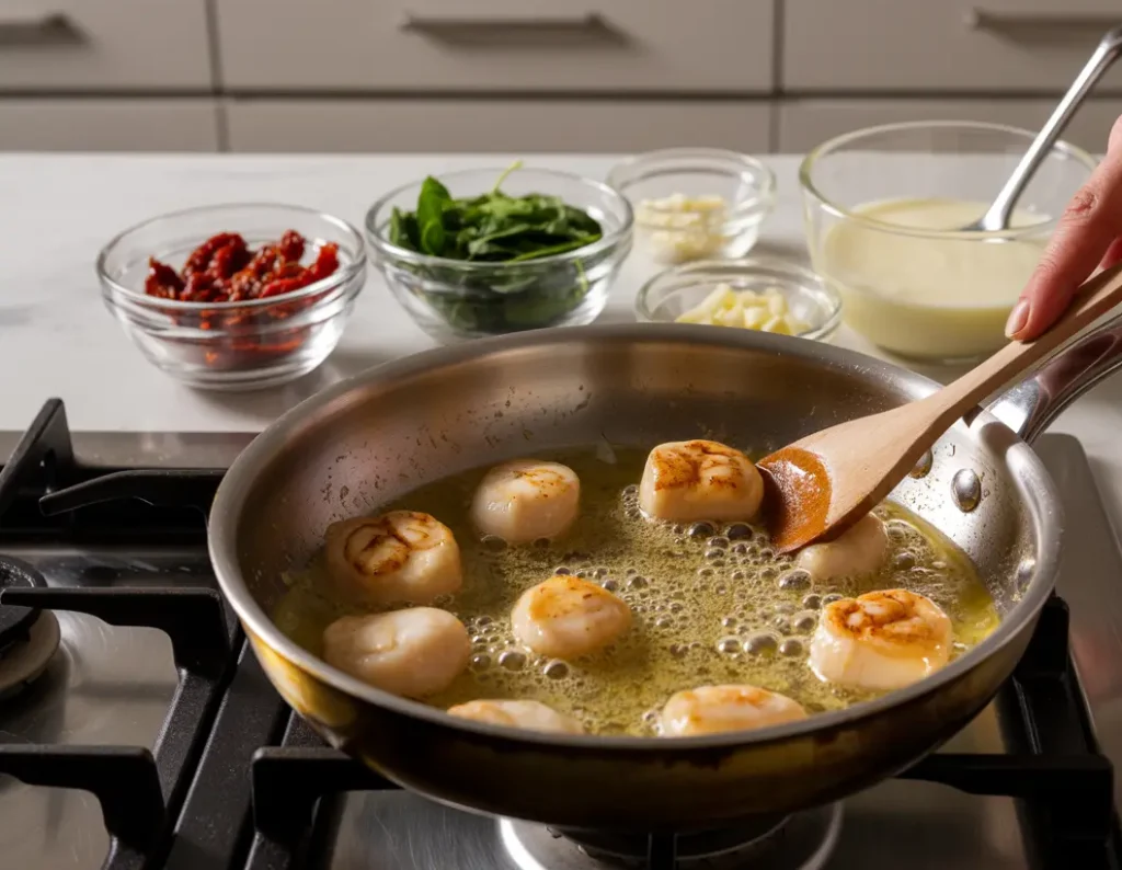 How to Make Creamy Tuscan Scallops