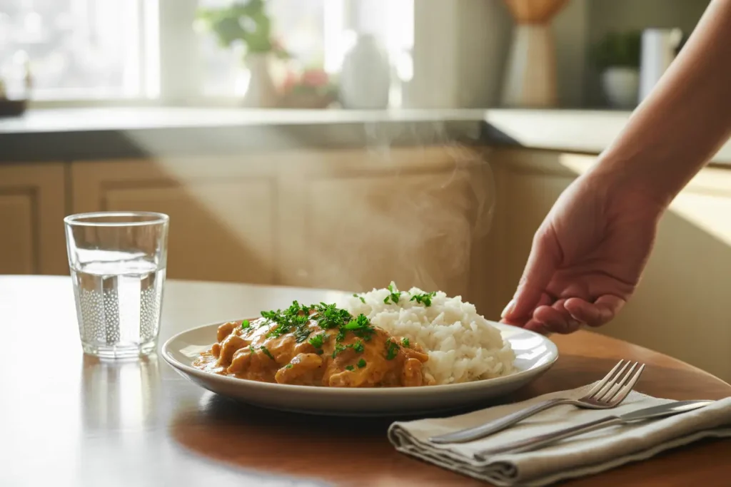 Smothered Chicken and Rice Recipe – Easy & Comforting Dinner Idea 4 How to Serve Smothered Chicken and Rice