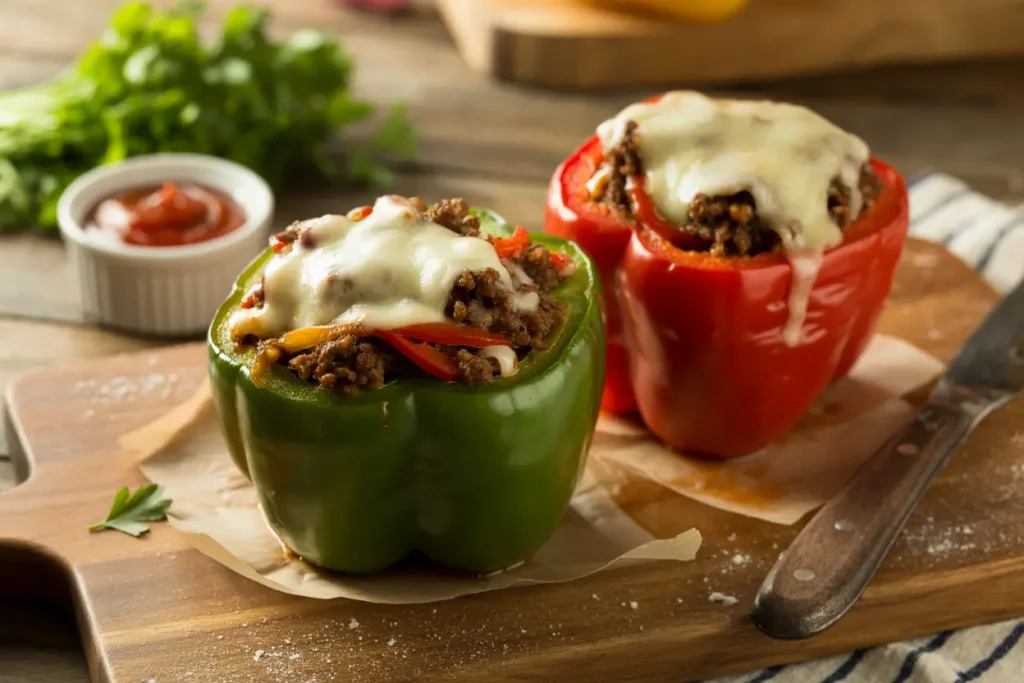 Delicious Philly Cheesesteak Stuffed Peppers Recipe
