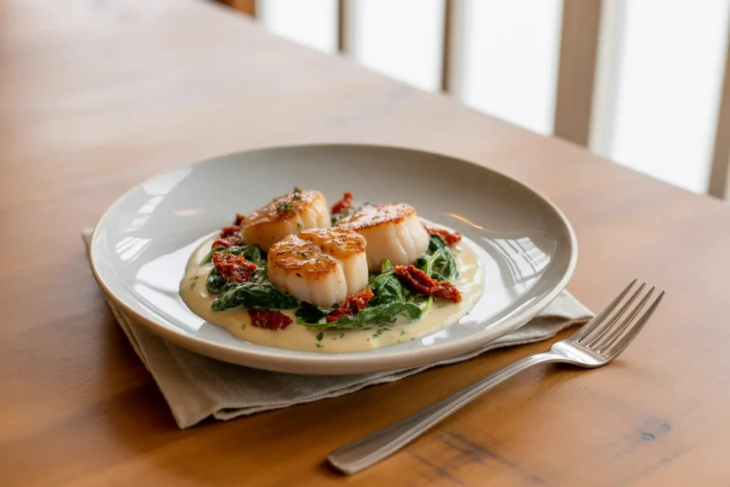 How to Serve Creamy Tuscan Scallops