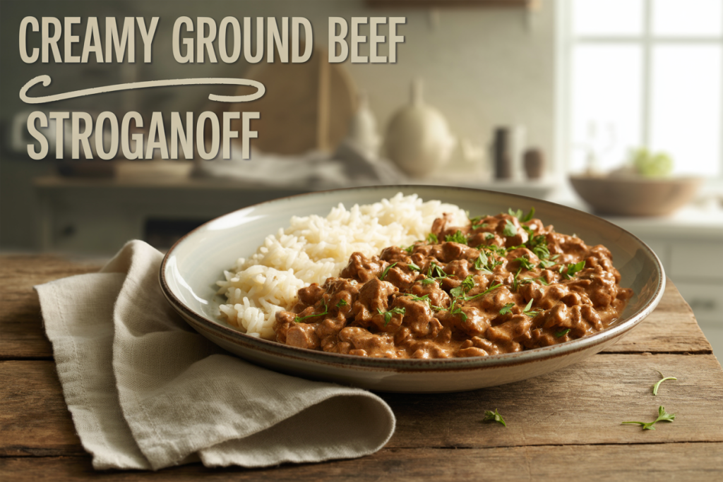 Creamy Ground Beef Stroganoff: A Cozy Family Favorite 3 Creamy Ground Beef Stroganoff