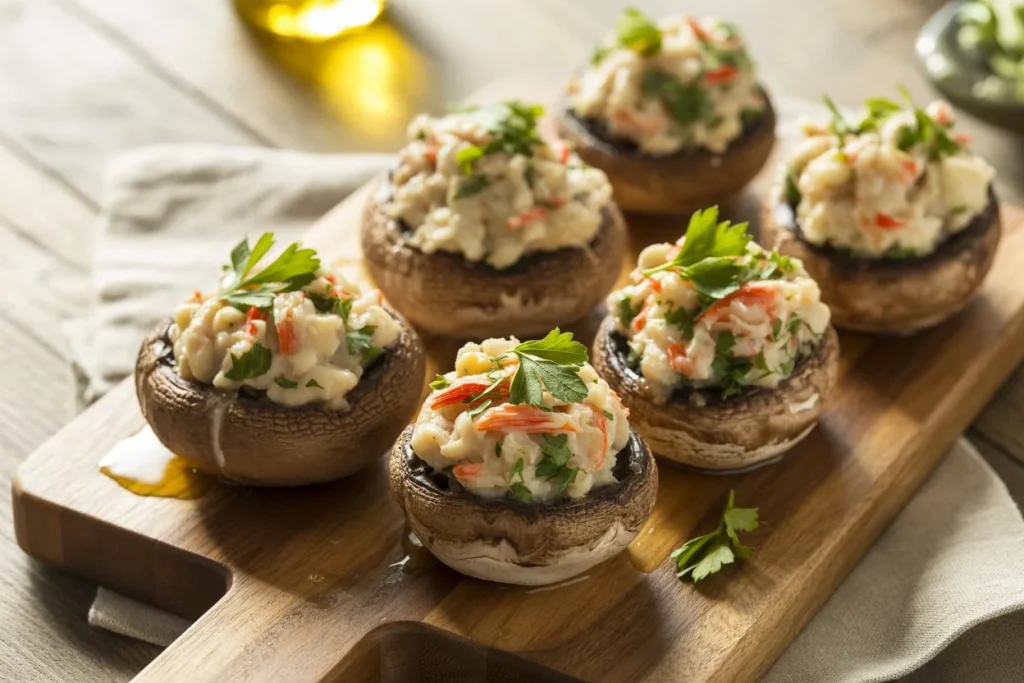 Savory Crab Stuffed Mushrooms: A Bite-Sized Flavor Bomb 4 Savory Crab Stuffed Mushrooms Recipe