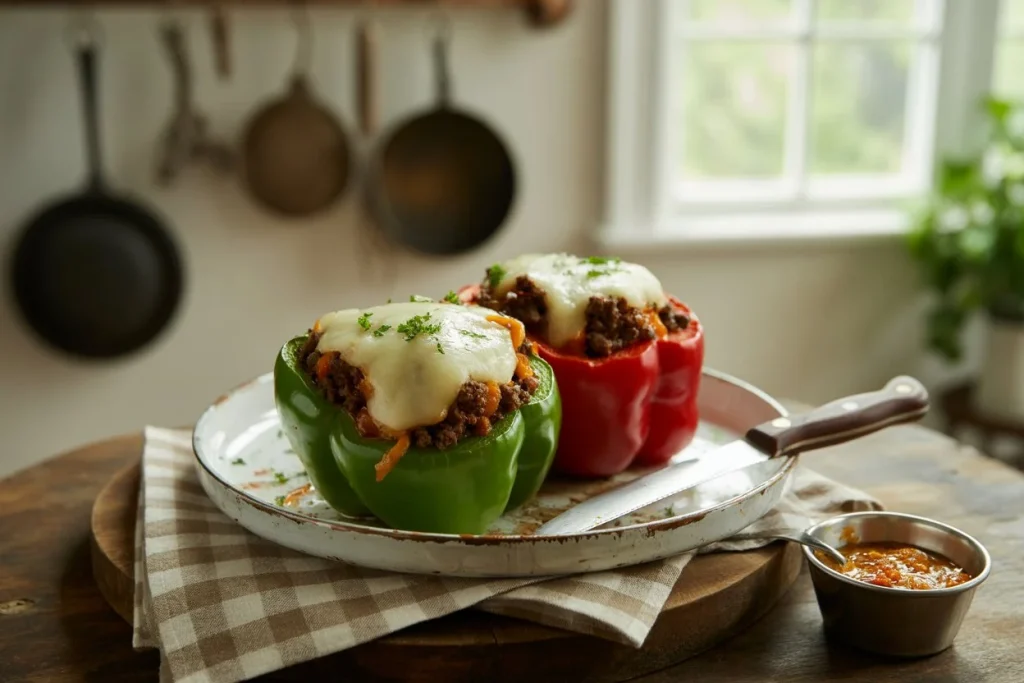 Delicious Philly Cheesesteak Stuffed Peppers Recipe
