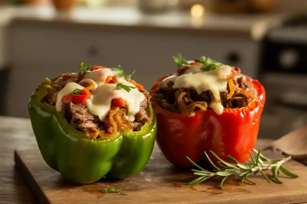 Delicious Philly Cheesesteak Stuffed Peppers Recipe