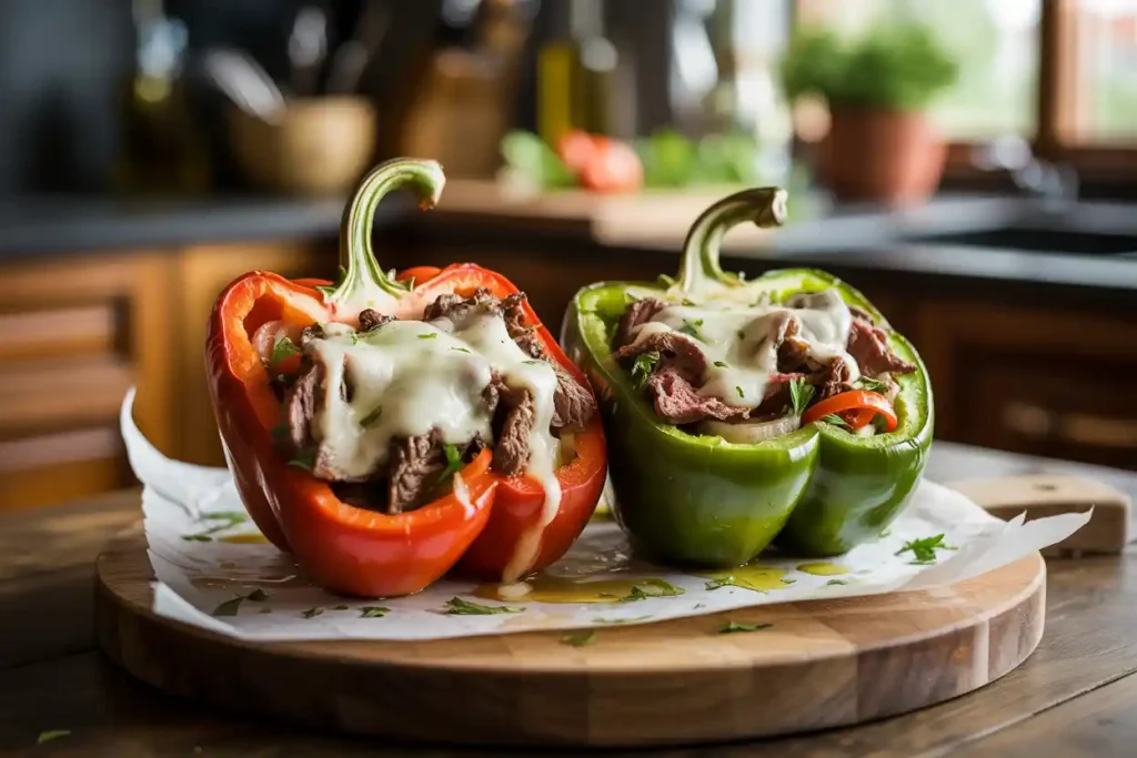 Delicious Philly Cheesesteak Stuffed Peppers Recipe