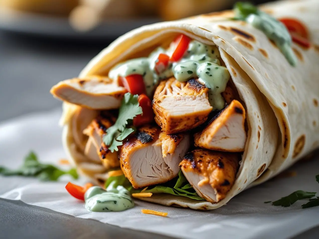Chipotle ranch grilled chicken burrito