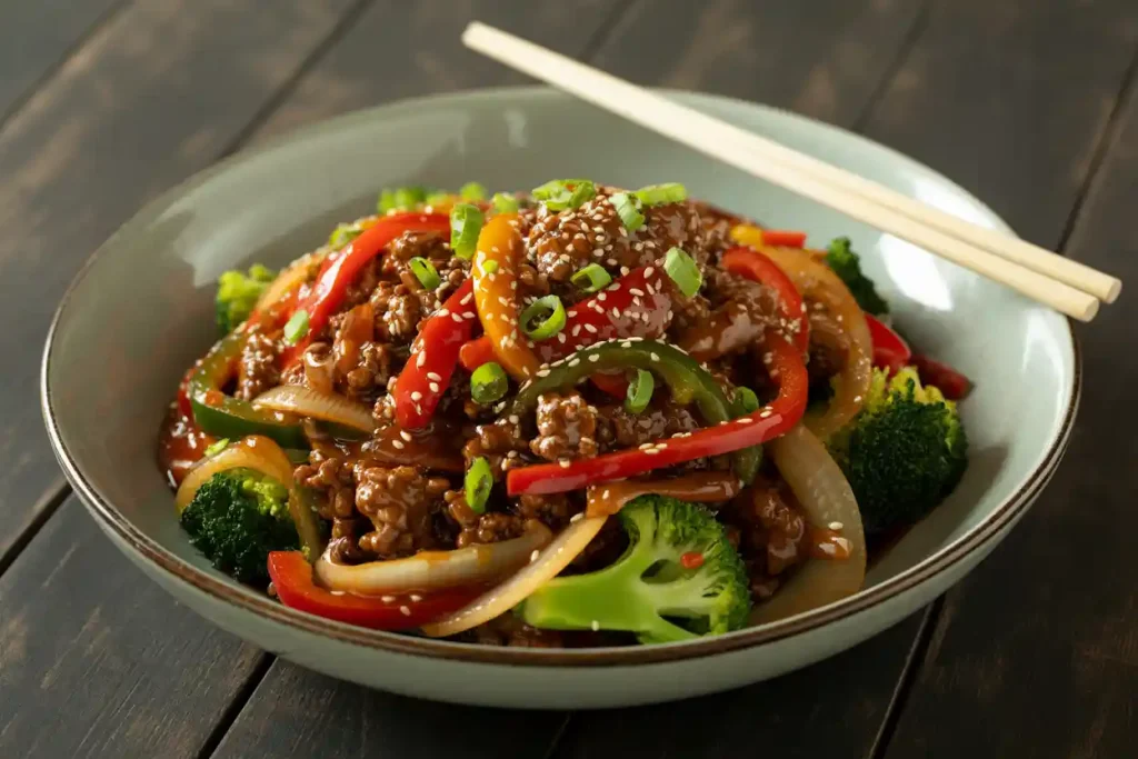 Quick and Easy Ground Beef Teriyaki Stir Fry
