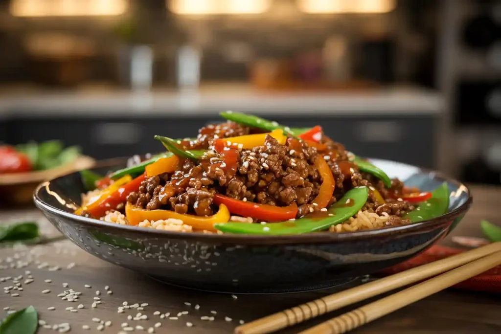 Quick and Easy Ground Beef Teriyaki Stir Fry
