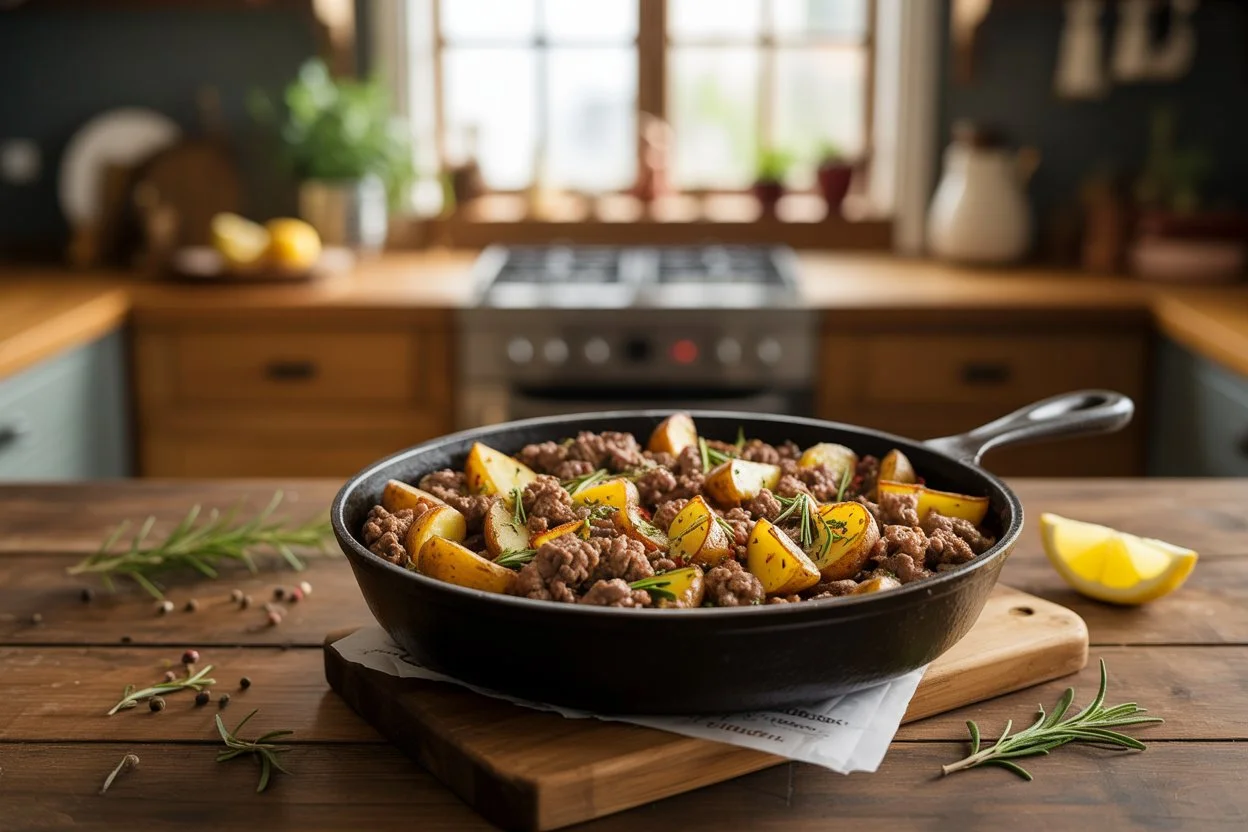 Savory Ground Beef and Potatoes