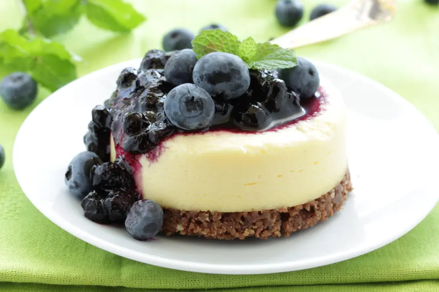 Mini Lemon Blueberry Cheesecakes