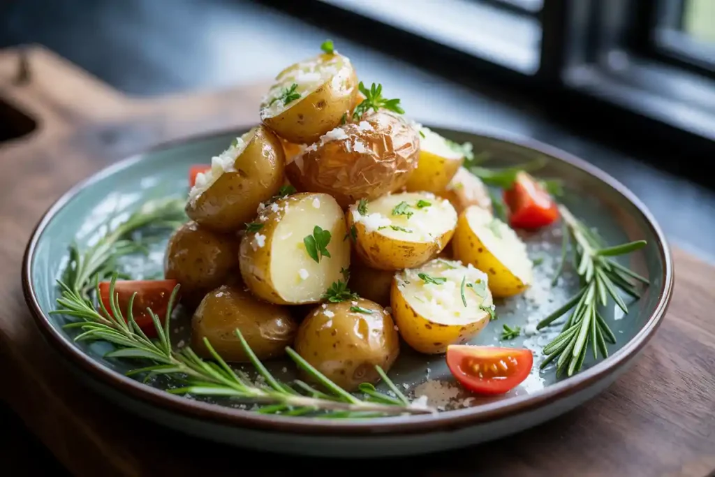 Roasted Garlic Butter Parmesan Potatoes Recipe - Easy & Delicious 2 Roasted Garlic Butter Parmesan Potatoes