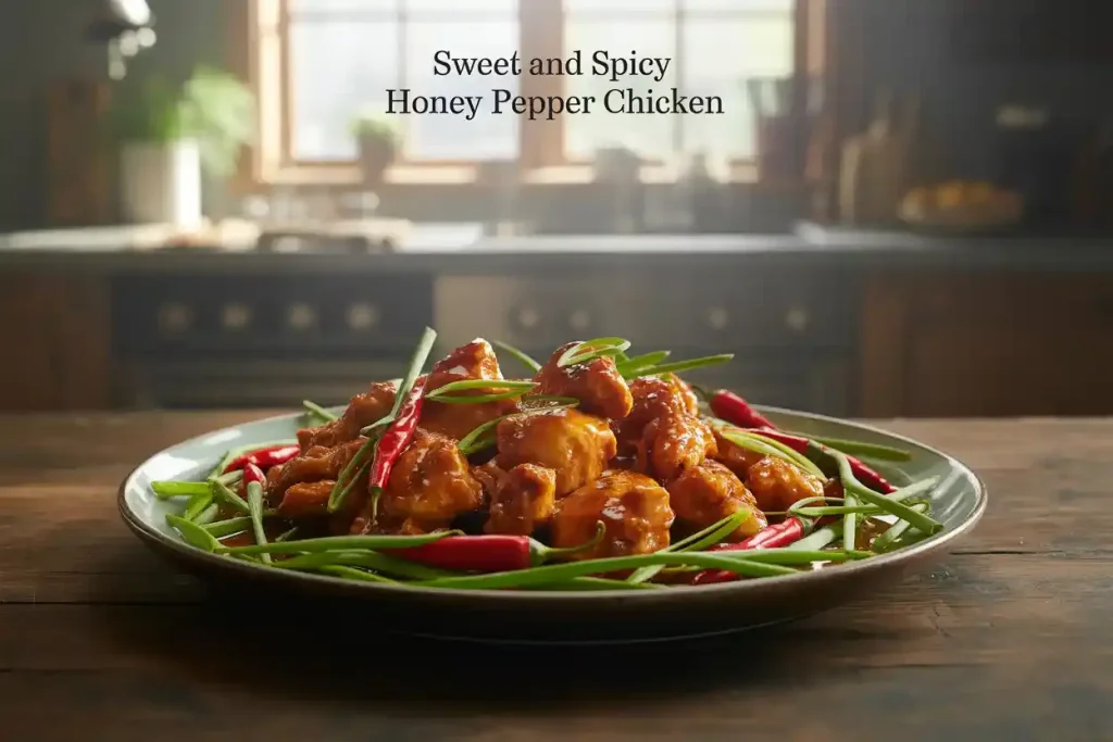 Sweet and Spicy Honey Pepper Chicken with Macaroni and Cheese Recipe
