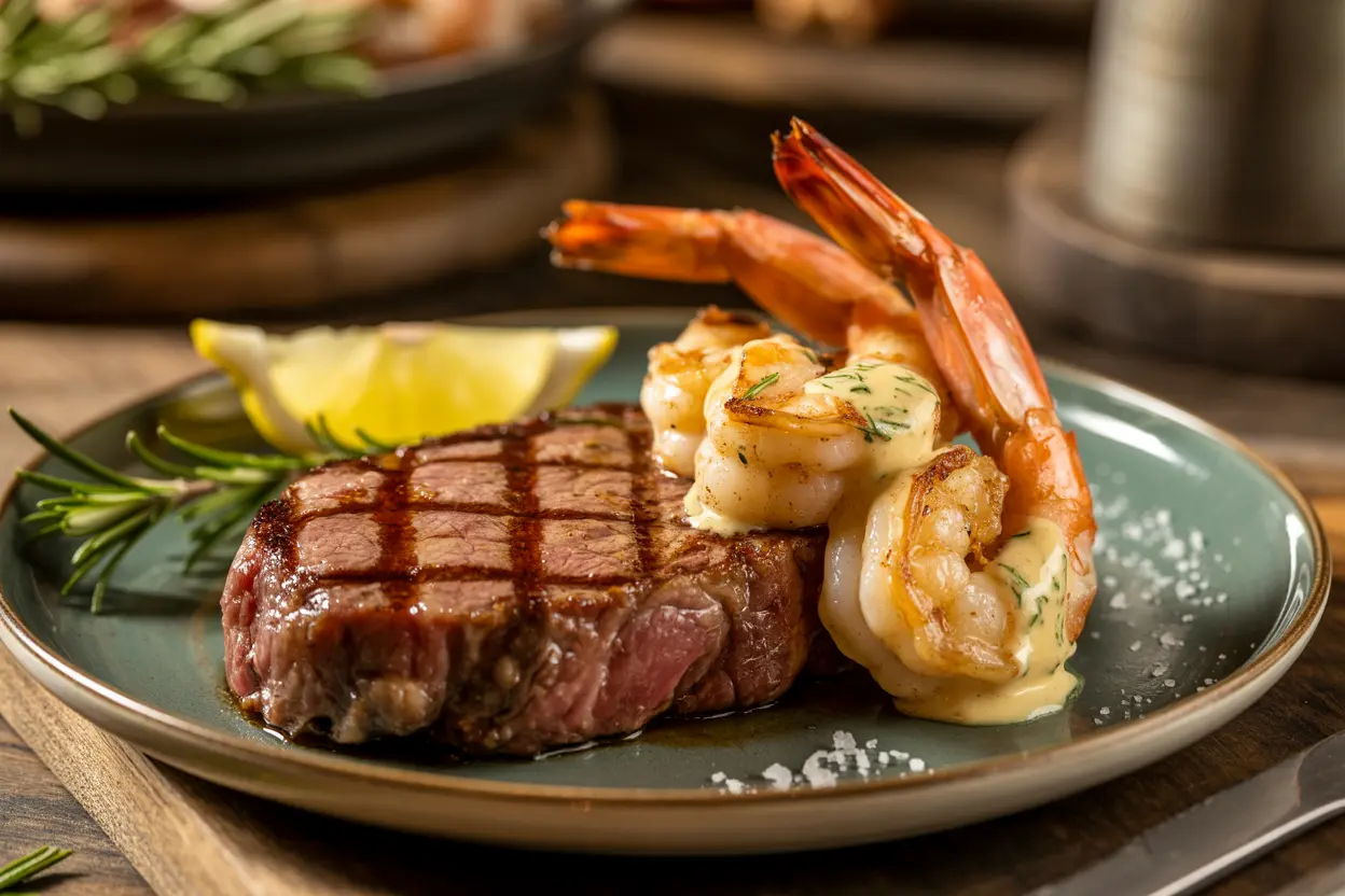 Surf and Turf with Creamy Garlic Sauce: A Simple, Elegant Meal