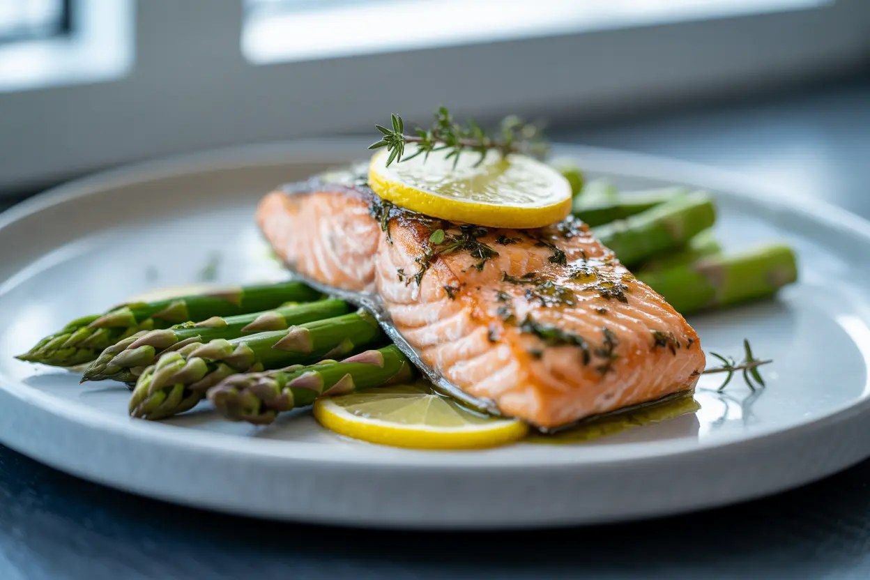 Herb Butter Salmon with Asparagus | Easy Dinner Recipe
