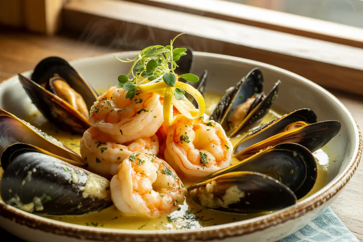 Shrimp and Mussels in Creamy Garlic Sauce: A Simple, Flavorful Seafood Dish