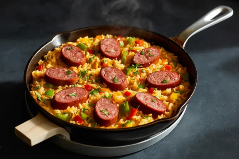 Easy Cajun Sausage & Rice Skillet – Bold Flavor in Minutes