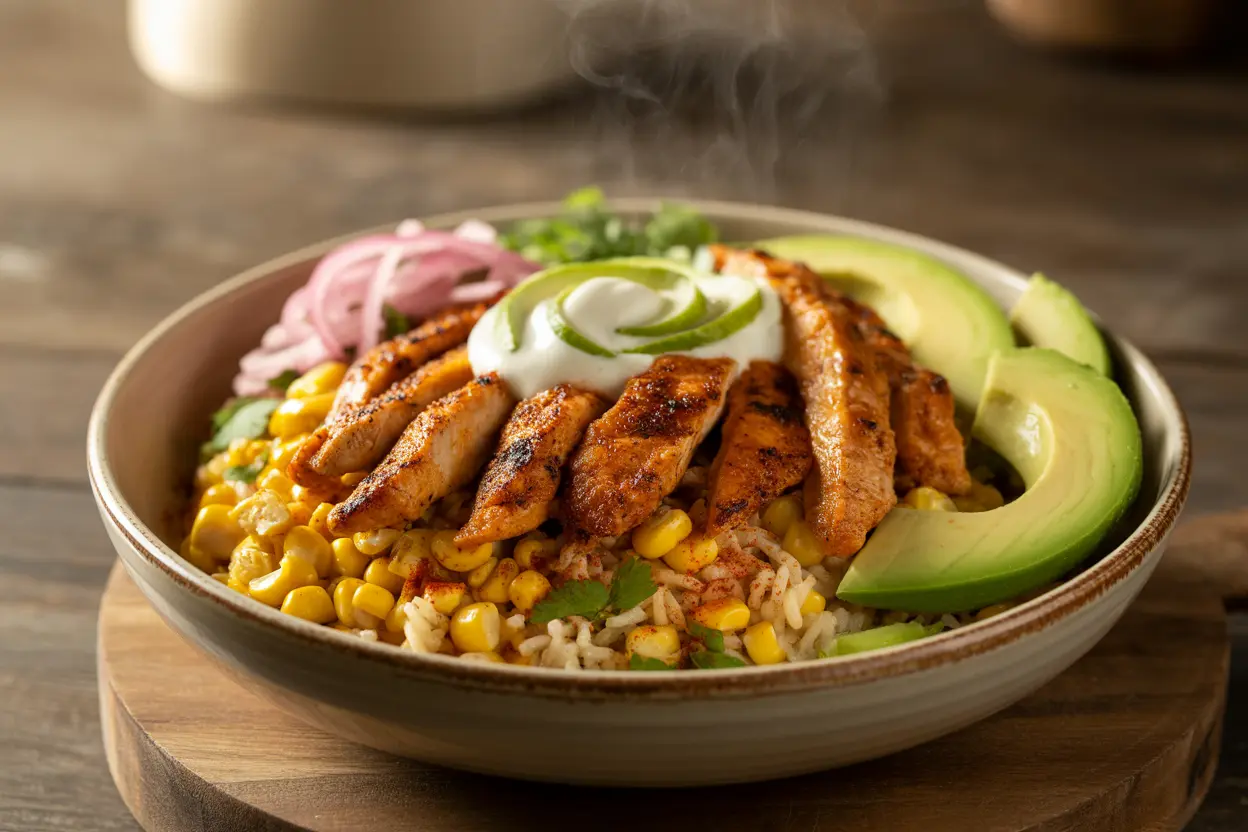 Street Corn Chicken Rice Bowl Recipe | Bold & Flavorful Meal 1 Street Corn Chicken Rice Bowl Recipe | Bold & Flavorful Meal