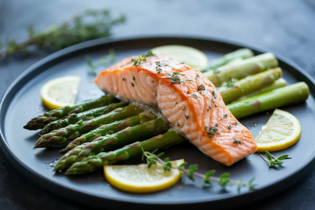 How to Serve Herb Butter Salmon and Asparagus