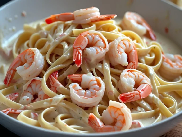 Creamy Shrimp Fettuccine Pasta With Homemade Alfredo Sauce