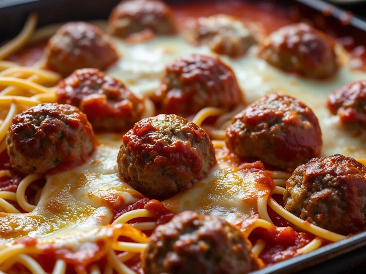 Baked Spaghetti and Meatballs