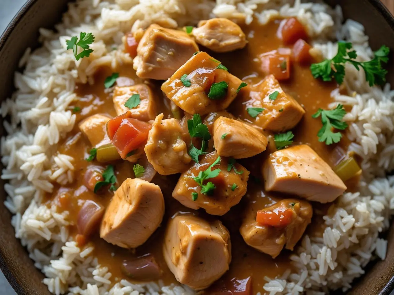 easy smothered chicken and rice recipe